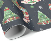 Buitenaards Kerstvakantie inpakpapier ruimteschip (Rol Hoek)