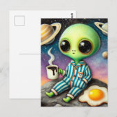 Buitenaards Koffie Met Ei Briefkaart (Voorkant / Achterkant)