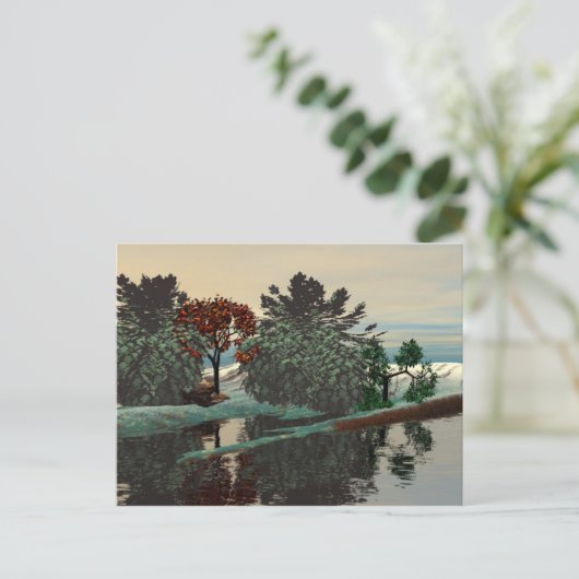 BUITENAARDS LANDSCHAP / LAGUNE IN HYPERION BRIEFKAART (Staand voorkant)