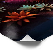 Buitenaards Landschap Waterval Maan Perfect Poster (Hoek)