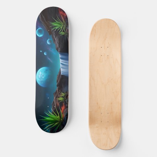 Buitenaards Landschap Waterval Moons Persoonlijk Skateboard (Voorkant)