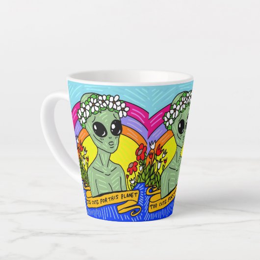 buitenaards latte mok (Linkerhoek)