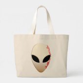 Buitenaards masker met futuristische markeringen grote tote bag (Achterkant)