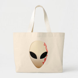 Buitenaards masker met futuristische markeringen grote tote bag