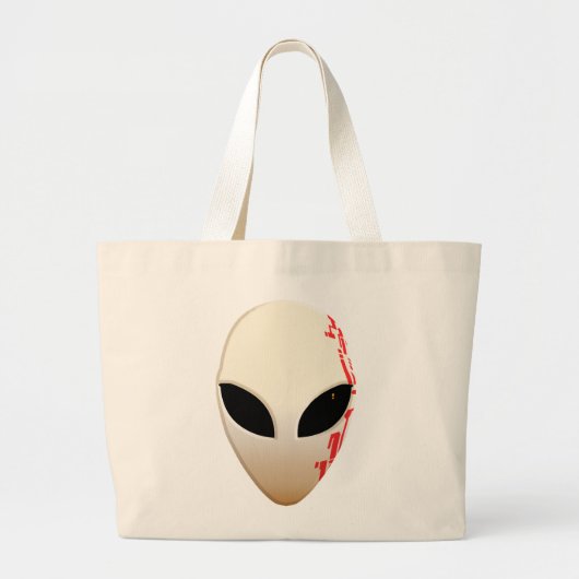 Buitenaards masker met futuristische markeringen grote tote bag (Voorkant)