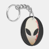 Buitenaards masker met futuristische markeringen sleutelhanger (Voorkant Links)