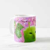 buitenaards meme groene kitten mok (Voorkant links)