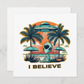 buitenaards met UFO GELOOF IK (Voorkant / Achterkant)