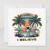 buitenaards met UFO GELOOF IK (Achterkant)