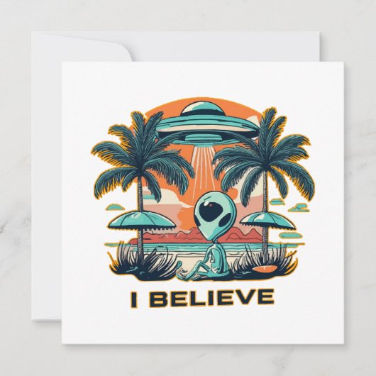 buitenaards met UFO GELOOF IK (Voorkant)