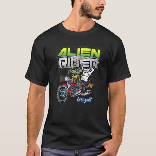 Buitenaards motorrijder koe t-shirt (Voorkant)