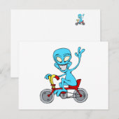 buitenaards op kleine fiets briefkaart (Voorkant / Achterkant)