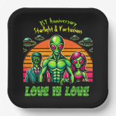 Buitenaards paar in Galactische Affectie Papieren Bordje (Voorkant)