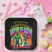 Buitenaards paar in kosmische liefde papieren bordje (Feest)