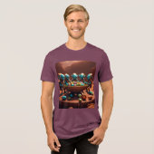 Buitenaards paasei feestje Tri-Blend shirt (Voorkant volledig)