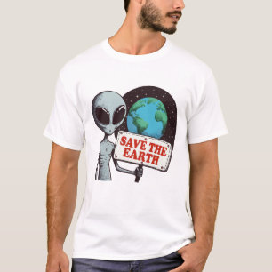 Buitenaards red de aarde t-shirt