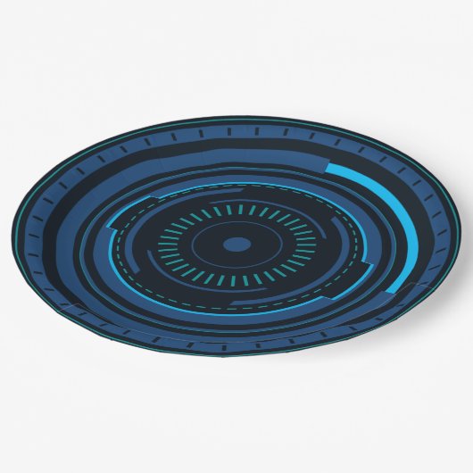 Buitenaards Robot Oog Papieren Bordje (Gekanteld)