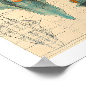 Buitenaards ruimteschip print, waarde poster papie (Hoek)
