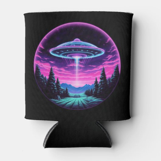 Buitenaards ruimteschip retro futuristisch blikjeskoeler (Voorkant)