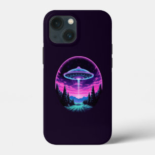 Buitenaards ruimteschip Retro Futuristisch Case-Mate iPhone Case