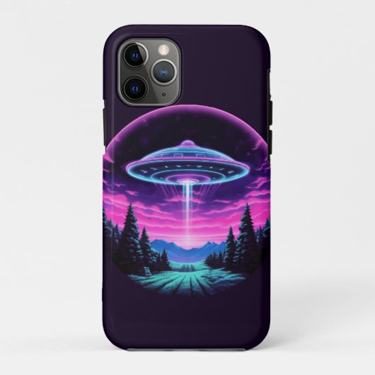 Buitenaards ruimteschip Retro Futuristisch Case-Mate iPhone Case (Achterkant)