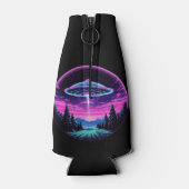 Buitenaards ruimteschip retro futuristisch flesjeskoeler (Achterkant)