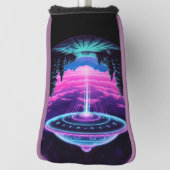 Buitenaards ruimteschip retro futuristisch golfheadcover (Draai 90)