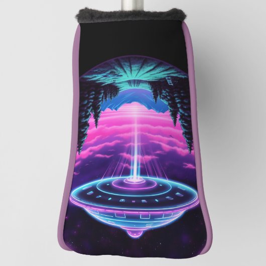 Buitenaards ruimteschip retro futuristisch golfheadcover (Draai 90)