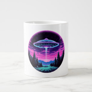 Buitenaards ruimteschip retro futuristisch grote koffiekop