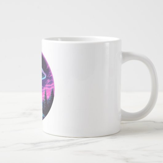 Buitenaards ruimteschip retro futuristisch grote koffiekop (Rechts)