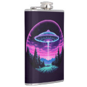 Buitenaards ruimteschip retro futuristisch heupfles (Rechts)