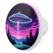 Buitenaards ruimteschip retro futuristisch keramische knop (Rechts)