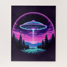 Buitenaards ruimteschip retro futuristisch legpuzzel