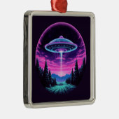 Buitenaards ruimteschip retro futuristisch metalen ornament (Rechts)