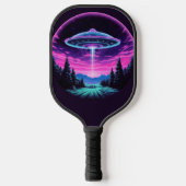 Buitenaards ruimteschip retro futuristisch pickleball paddle (Voorkant)