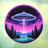 Buitenaards ruimteschip retro futuristisch raamsticker (Vel 3)