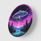 Buitenaards ruimteschip retro futuristisch ronde klok (Hoek)