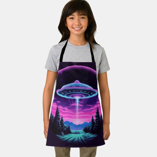 Buitenaards ruimteschip retro futuristisch schort (Insitu)