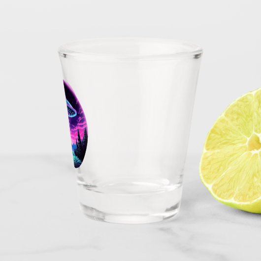 Buitenaards ruimteschip retro futuristisch shot glas (Rechts)