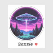 Buitenaards ruimteschip retro futuristisch sticker (Vel)