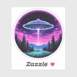 Buitenaards ruimteschip retro futuristisch sticker