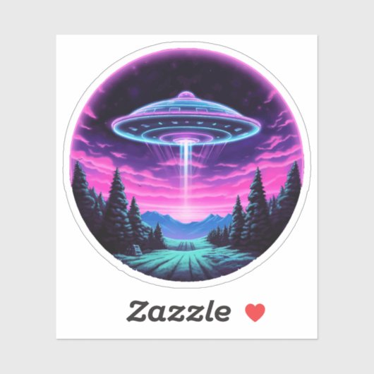 Buitenaards ruimteschip retro futuristisch sticker (Vel)