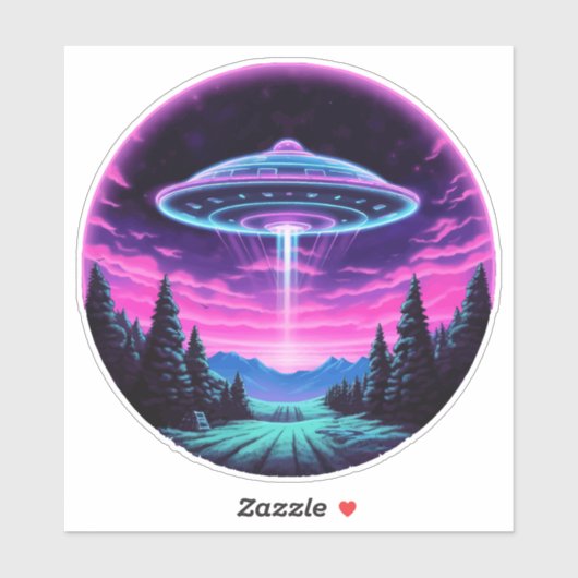 Buitenaards ruimteschip retro futuristisch sticker (Vel)