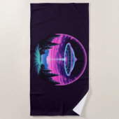 Buitenaards ruimteschip retro futuristisch strandlaken (Voorkant)