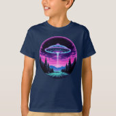 Buitenaards ruimteschip retro futuristisch t-shirt (Voorkant)