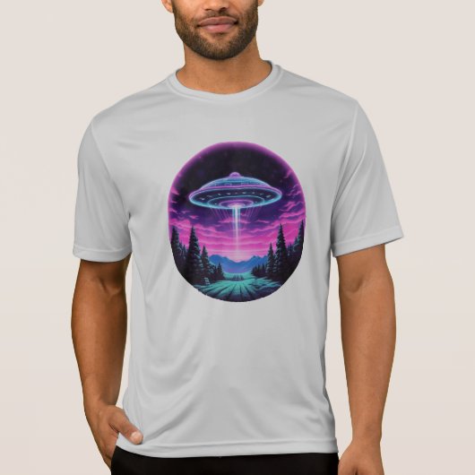 Buitenaards ruimteschip retro futuristisch t-shirt (Voorkant)