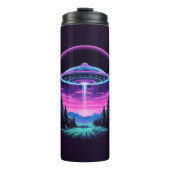 Buitenaards ruimteschip retro futuristisch thermosbeker (Voorkant)