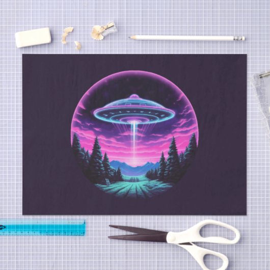 Buitenaards ruimteschip retro futuristisch tissuepapier (Craft)