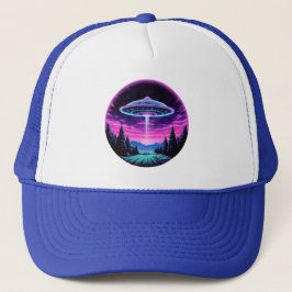 Buitenaards ruimteschip retro futuristisch trucker pet