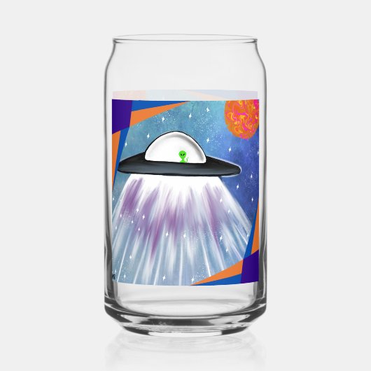 Buitenaards ruimteschip UFO Space Blikvorm Glas (Voorkant)
